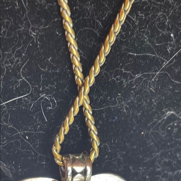 Brighton Silver Plated Heart Swirl Pendant Badge Necklace 31” Chain Extender - Picture 3 of 5